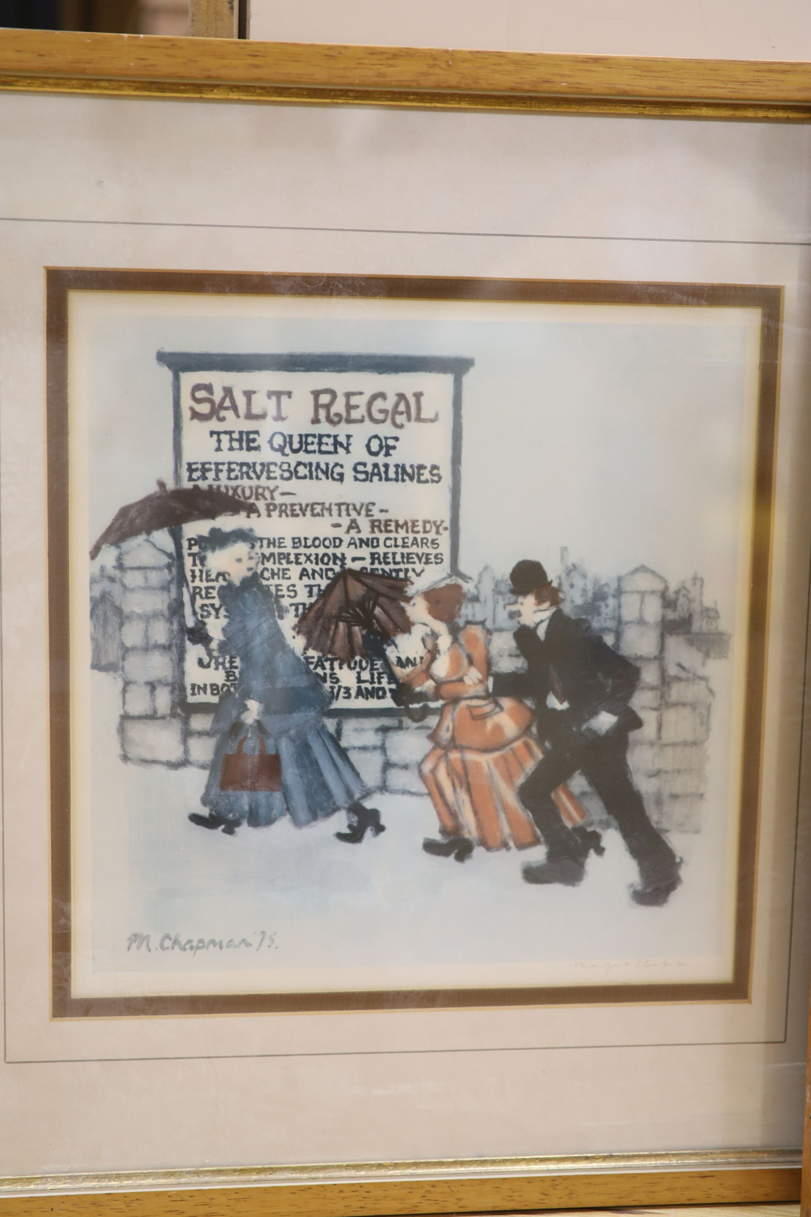 Margaret Chapman, three signed prints, Salt Regal, Salutaris Water and Johannis, all signed in pencil, 27 x 26cm